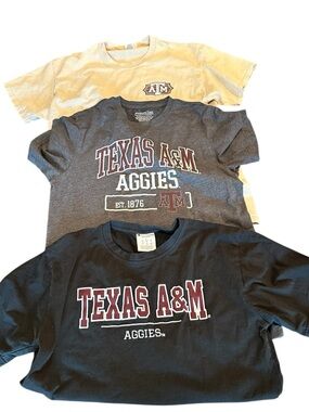 Texas A&M Aggie Men’s Short Sleeve T-Shirts Size Large Lot of 3